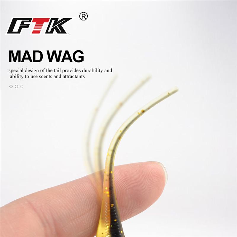 FTK 15 Pcs/1 Pack of Soft Shad Oar Tail Silicone Bait 10 Cm Sea Fishing Lure Off Swimming Bait Swinger Artificial Fishing Tackle
