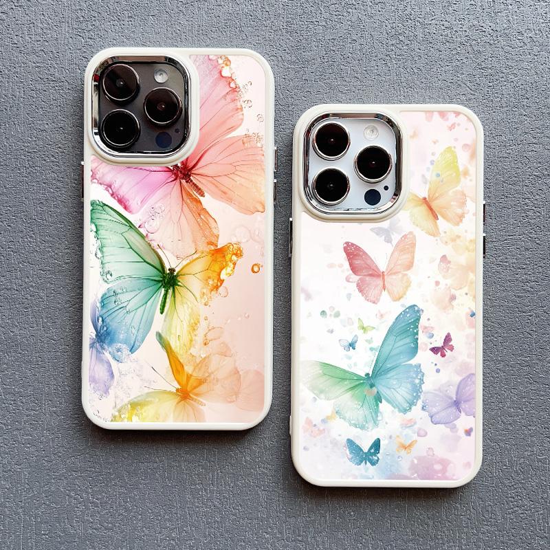Разноцветный силиконовый чехол для телефона с бабочками для iPhone 14 15 16 Pro Max Plus 11 12 13 Pro Max X XS XR 7 8 Plus SE2 Задняя крышка