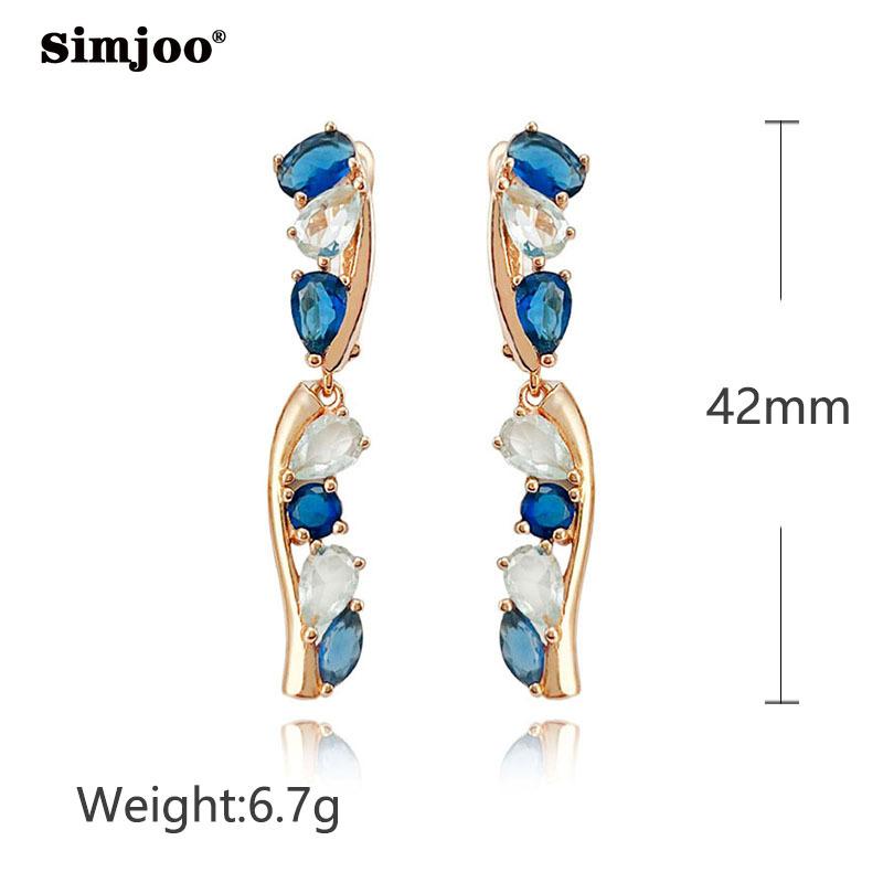 SIMJOO персонализированные серьги цвета розового золота, модные простые серьги с разноцветными цирконами и кисточками для женщин