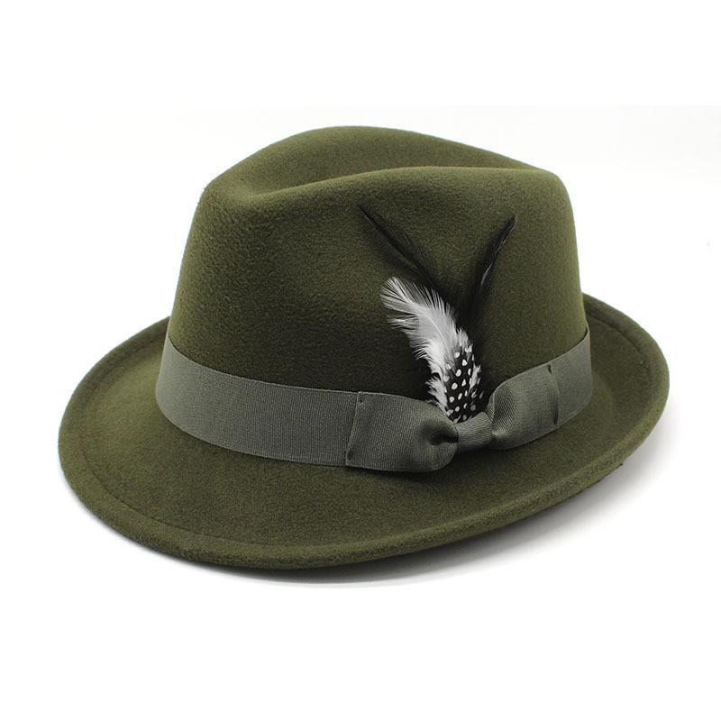 Mens Feather Felt Hat With Wide Brim For Summer Sun Protection And Stylish Casual Wear