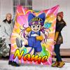 Personalized Custom Name Blanket - Arale Norimaki Print Design,Blanket for Sofa,Bed,Travel,Camping - Soft and Warm, Great Gift