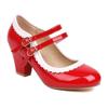 Fashion Sweet Women's Heels Size 45 Pumps Lolita Mary Janes Shoes Big Size Elegant Black Red Pink Heeled Office Wedding Shoes For Girls