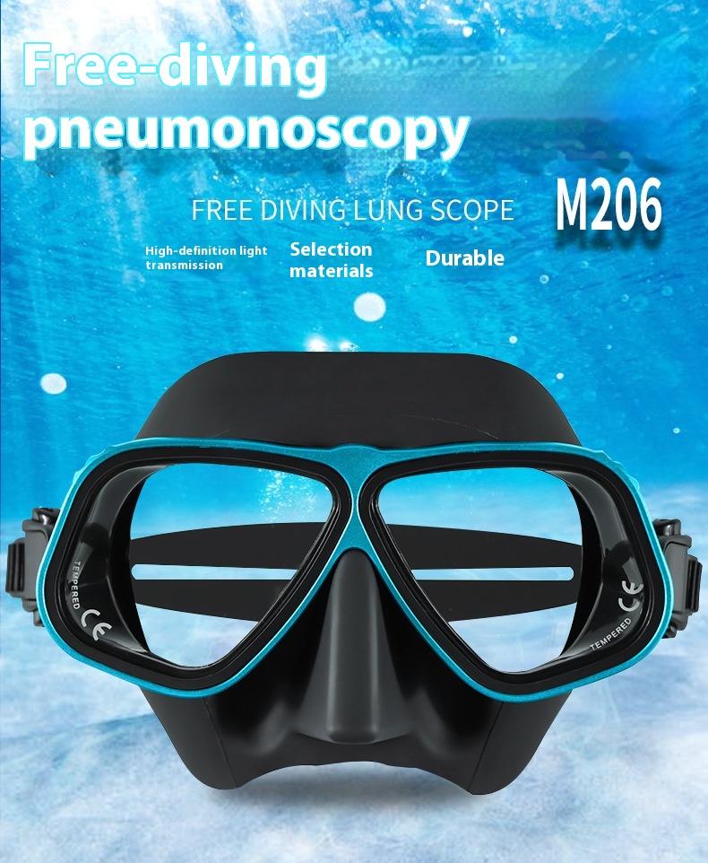 Hot Selling Double Lens Anti-Fog Free Diving Mask Tempered Glass Myopia Lenses Aluminum Alloy Frame Liquid Silicone Spearfishing