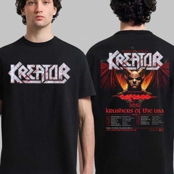 Футболка Kreator 2026 Krushers Of The USA Tour, Унисекс, Размер S-5XL