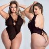 Women Plus Size Sexy Underwear Pajamas Lingerie Deep V-Neck Backless Bodysuit