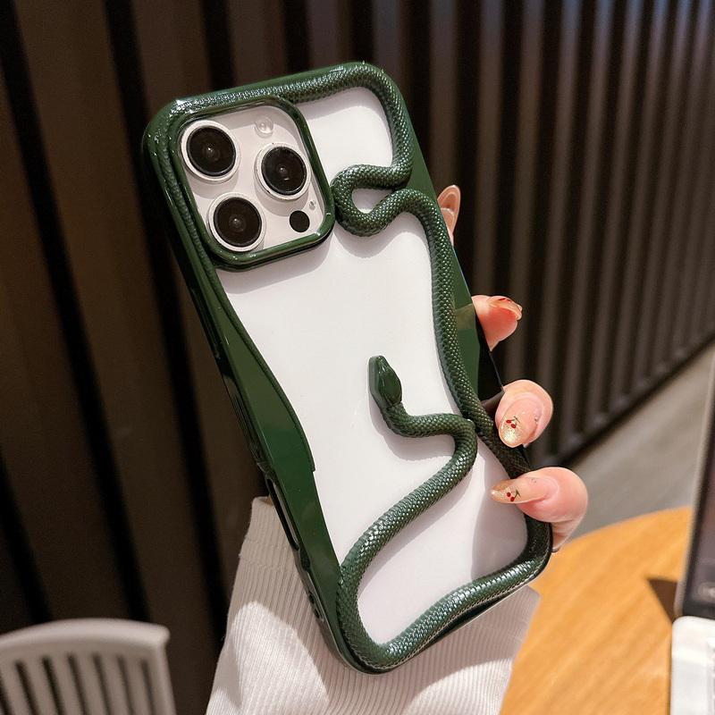Покрытие 3D змеиной формы модный полый чехол для iPhone 16 Pro Max 15 Pro 14 Plus 13 12 11 противоударный мягкий силиконовый чехол для телефона
