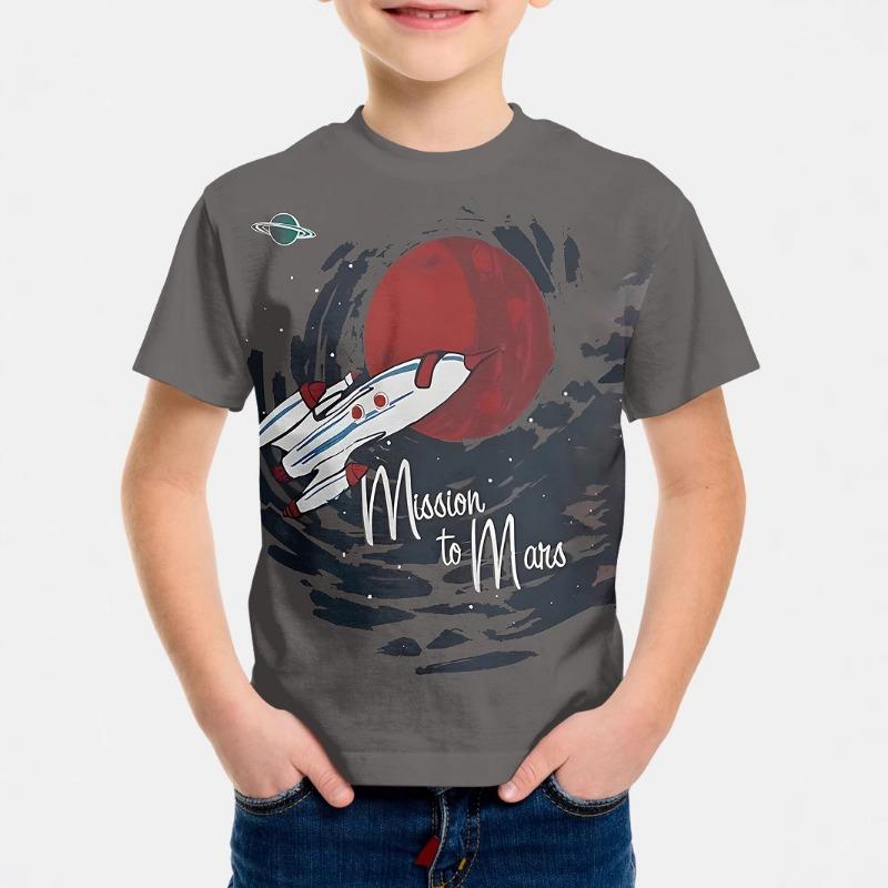 Cartoon Style Short Sleeved 3D Digital Printed Fashion T-shirt for Children Shirt