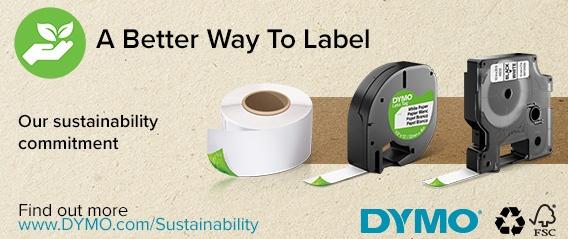 Dymo 45019 (S0720590) Label Tape 12mm x 7m, Black on Green