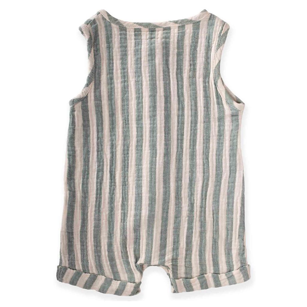 Полосатый муслиновый комбинезон для детей 0–3 лет кофейного цвета