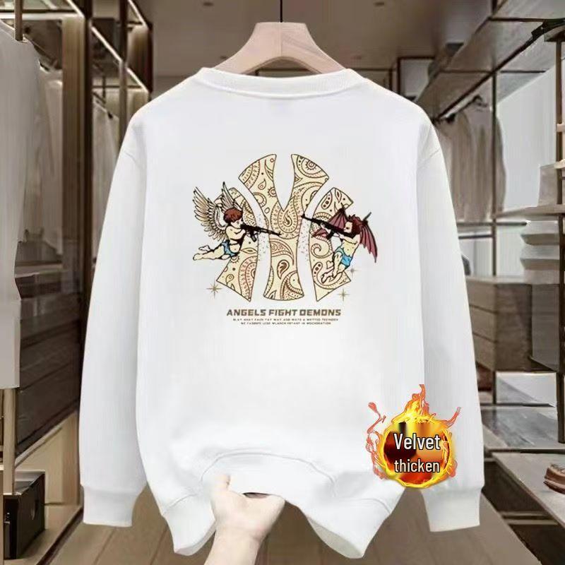 Мужская хлопковая толстовка с длинным рукавом, не скатывающаяся, утяжеленная - Осенний тренд, свободный и универсальный повседневный топ