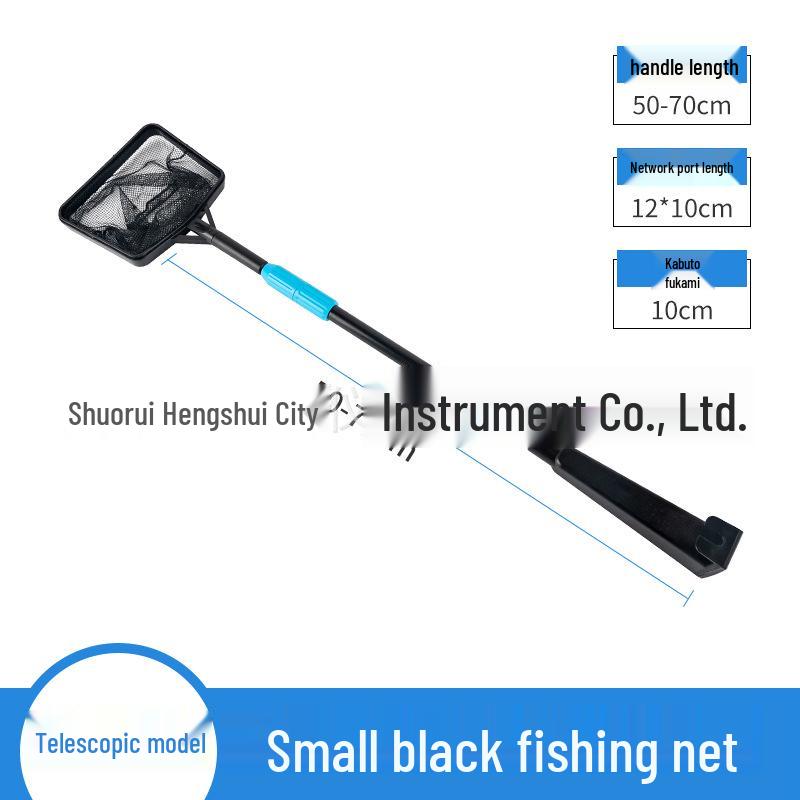 Telescopic Stainless Steel Fishing Net with Plastic Bag for Aquarium and Fish Tank.