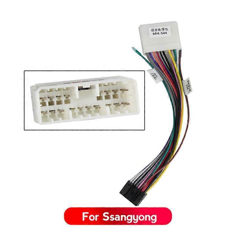 MEKEDE Bluetooth Transmitters Car Audio Radio 16PIN Wiring Harness Adaptor For Ssangyong Chevrolet Spark Power Calbe Plug Head Unit Harness #CA6386
