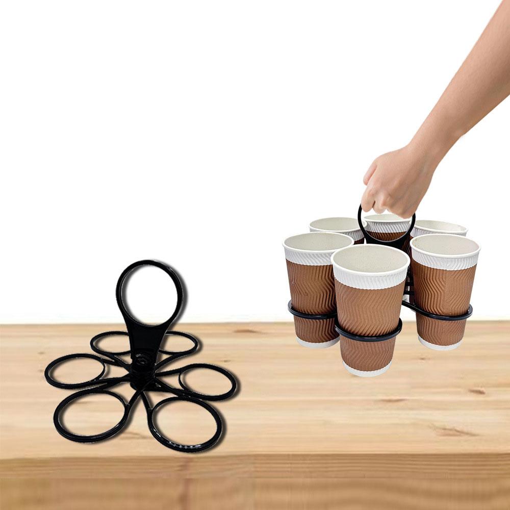 Portable Drink Carrier Party Folding Cup Holder Rotating Six Cup Coffee Milk Tea Cup Holder KTV Cocktail Holder