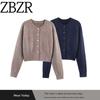Za Autumn and Winter New Arrivals Women's Clothing Zr European and American Style Fashionable Versatile Button Knit Jacket 5536149 728