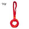Interactive Dental Health Toys Bungee Dog Tug Toy, Woven Ring with Long Handle, Chew Teeth Cleaning for Pets Toy Medium Large Dogs, Care of