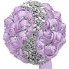Handmade Wedding Bride Bridesmaid Bridal Bouquet Rose Holding Toss Artificial Flowers Bouquets with Satin Ribbon Rhinestone
