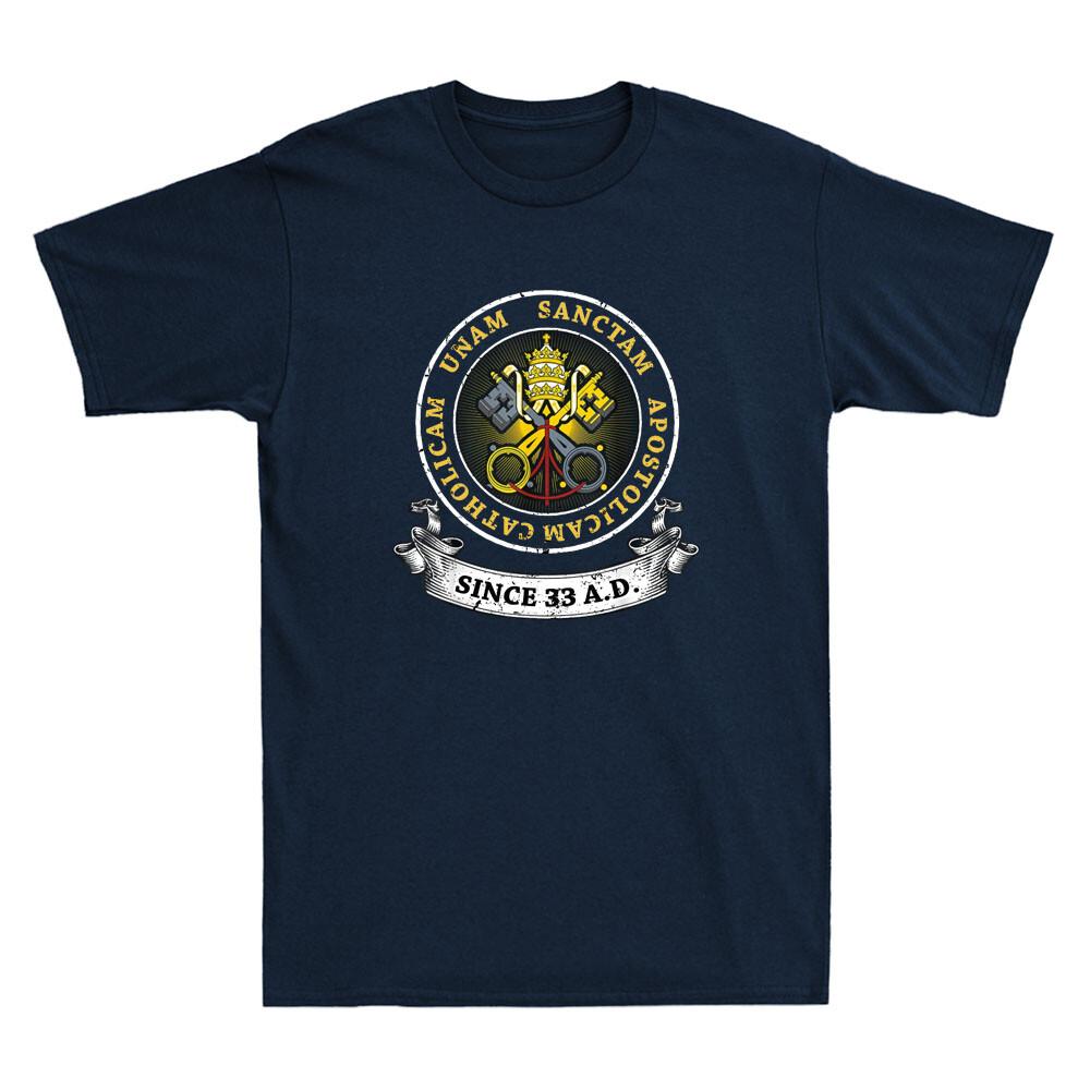 One Holy Catholic Apostolic Church Catholic Latin Vintage Unisexs Cotton Tshirt