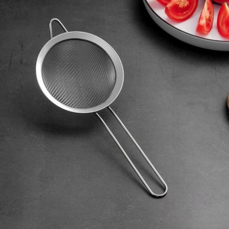 Сито из нержавеющей стали с мелкой сеткой и ручкой для кухни, сито для муки, для продуктов