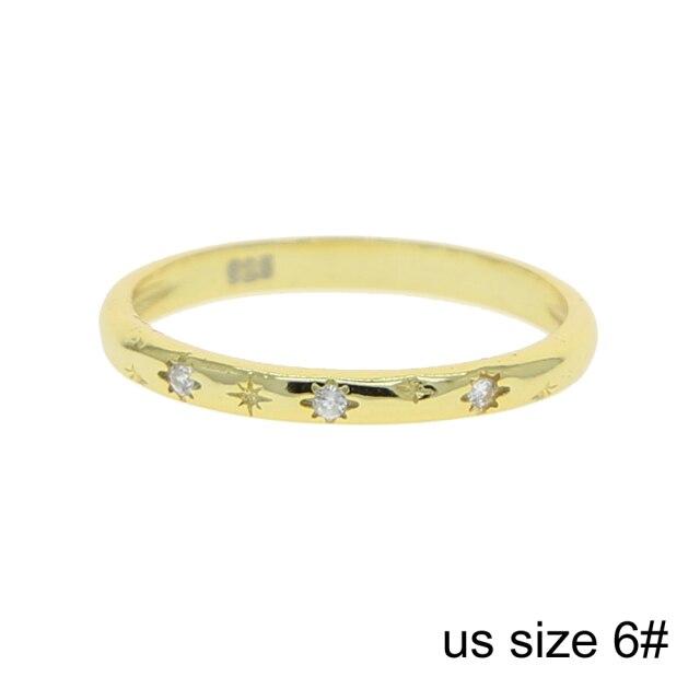 High Quality Bling 100 %925 Sterling Silver Delicate Finger Jewelry Micro Pave Cz Tiny Star Women Wedding Engagement Rings
