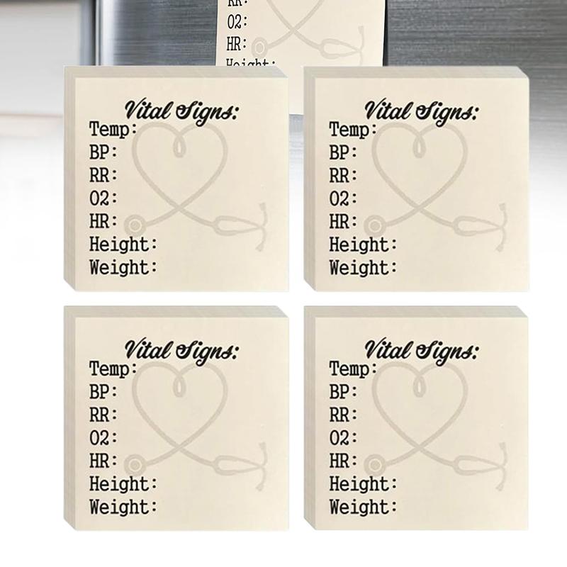Vital Signs Sticky Notes 3 Inch Nurse To Do List Notepad Daily Health Monitoring Log Compact Nursing Record Pad For Patient Care