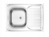Single-bowl steel sink 80x60 satin with Apollo siphon
