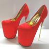 Sexy 19cm Ultra High Heels Stripper Party Shoes Woman Luxury Metal Black Red Heeled Platform Pumps Fetish Shoes Big Size 50