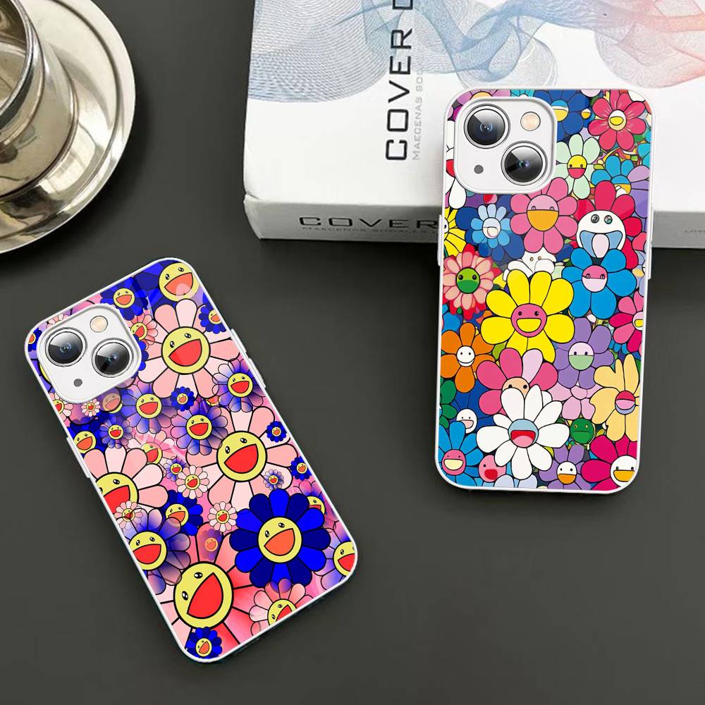 Закаленное стекло Art T-Takashi M-Murakami для iphone 14 13 12 11 Pro Mini XS MAX 14Plus X XS XR Fundas