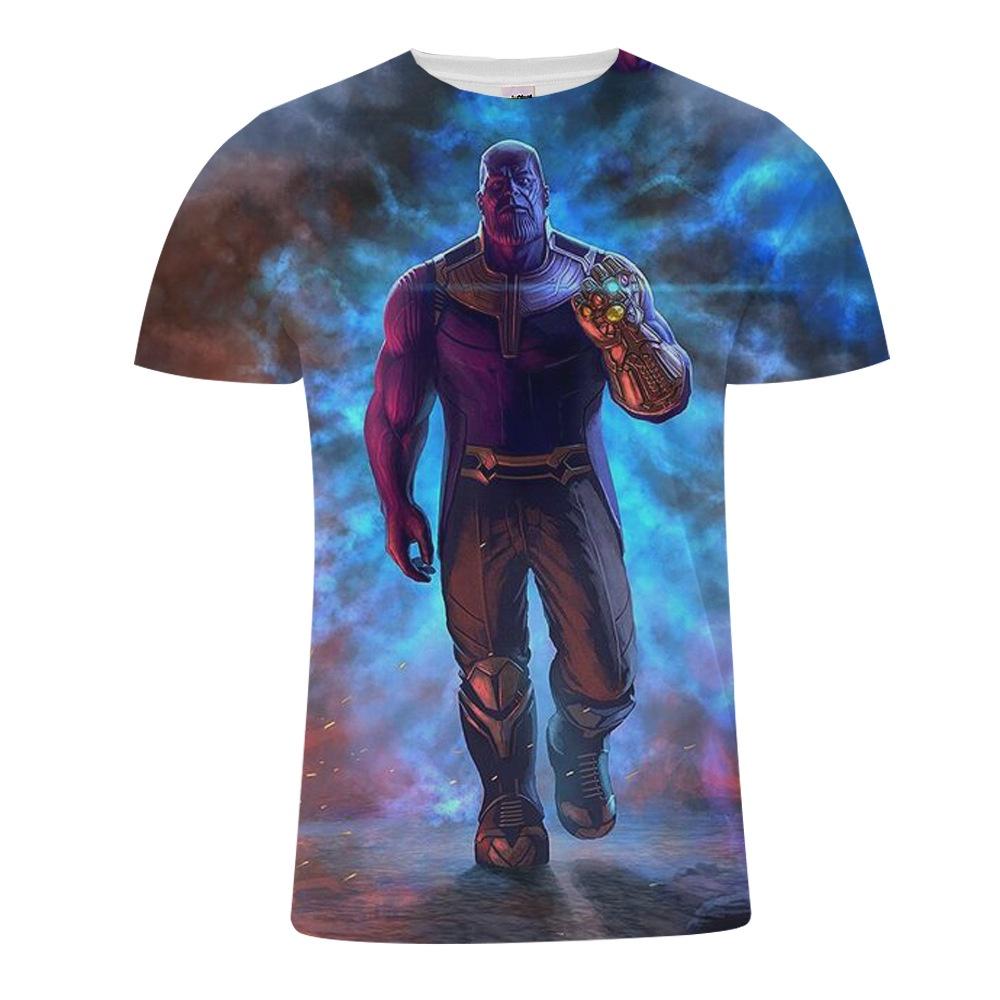 Premium Quality The Avengers Endgame Thanos Men Short Sleeve O-neck Graphic T Shirt Tops Blouse