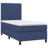 Box Spring Bed with Mattress & LED Blue 100x200 Cm Fabric