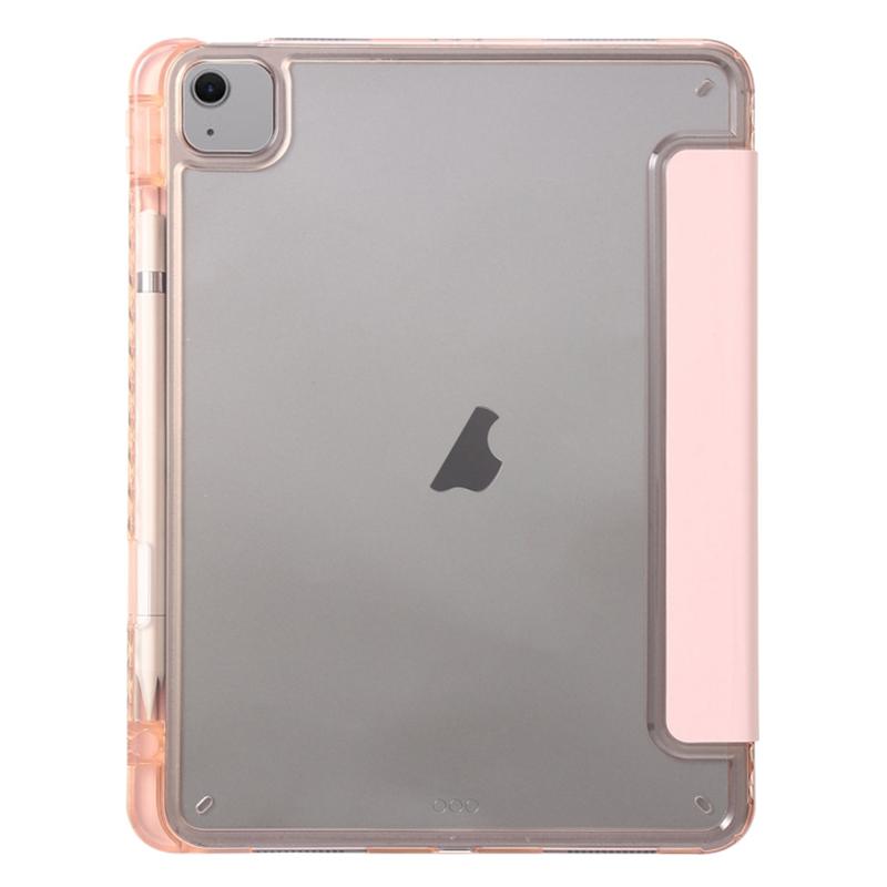 Для iPad Эйр 13 (2025)/(2024) Чехол-подставка трифолд с акриловой задней крышкой и ПУ кожей, противоударный чехол для планшета