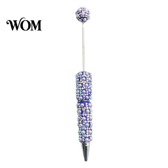 Creative DIY Pen Beadable Pen, Rhinestone Faux Pearl Ballpoint Fancy Glitter Personalized Gift for Crafting, Student Stationery Office Writing