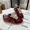Unisex Red Cowhide German Trainer Shoes: Breathable, Soft Sole, Lightweight, Casual Sneakers for Men and Women