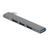 Хаб Type C 4 порта USB3.0 2.0 5 Гбит/с 480 Мбит/с Алюминиевый сплав Подключи и работай Серый Док-станция USB C для настольного компьютера, ноутбука