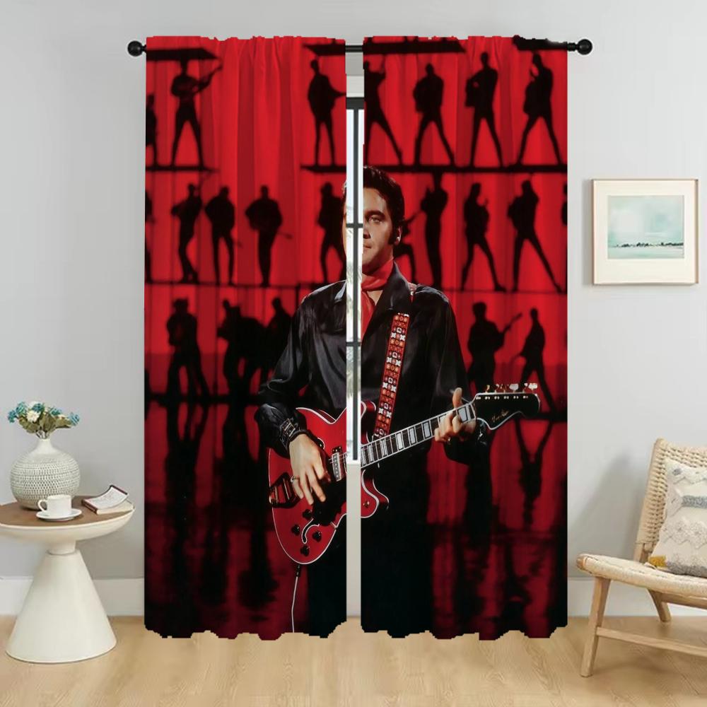 Elegant Room Curtains 2 Pieces Elvies Window Curtain for Room 2 Panel Tulle for Bedroom Halloween Decoration Shades Partition