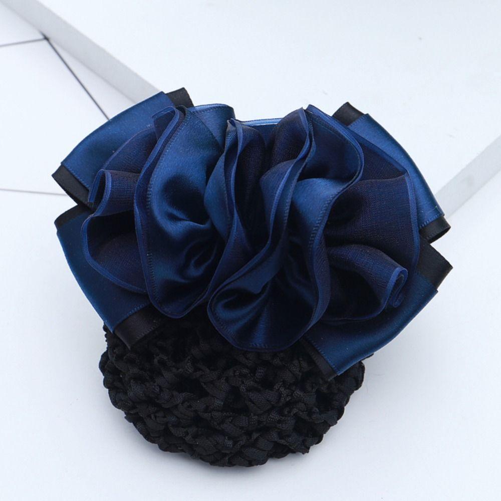 Korean Style Bow Hair Net Spring Clip Crochet Hair Bun Cover New Bun Cover For Work