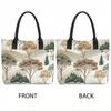  Boho Tree Print Canvas Tote Bag Large Capacity Casual Portable Daily Shoulder Handbag for Outdoor Shopping Travel Commute