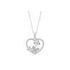 Necklace - LOTUS - LP3617-1/1 - Silver - Heart Pendant - Butterflies with Rhinestones