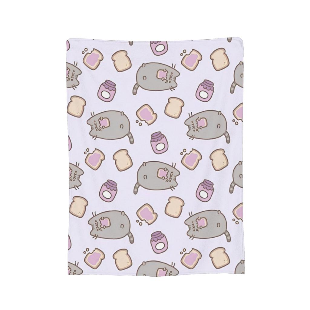Kawaii Cute Blanket PPusheencats Flannel Awesome Breathable Throw Blankets for Bed Sofa  Winter