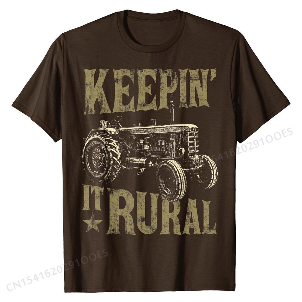 Keeping It Rural Funny Tractor Farm Tractor Farmer Gift Men T-Shirt T Shirt for Men Simple Style Tees Plain Printed Cotton