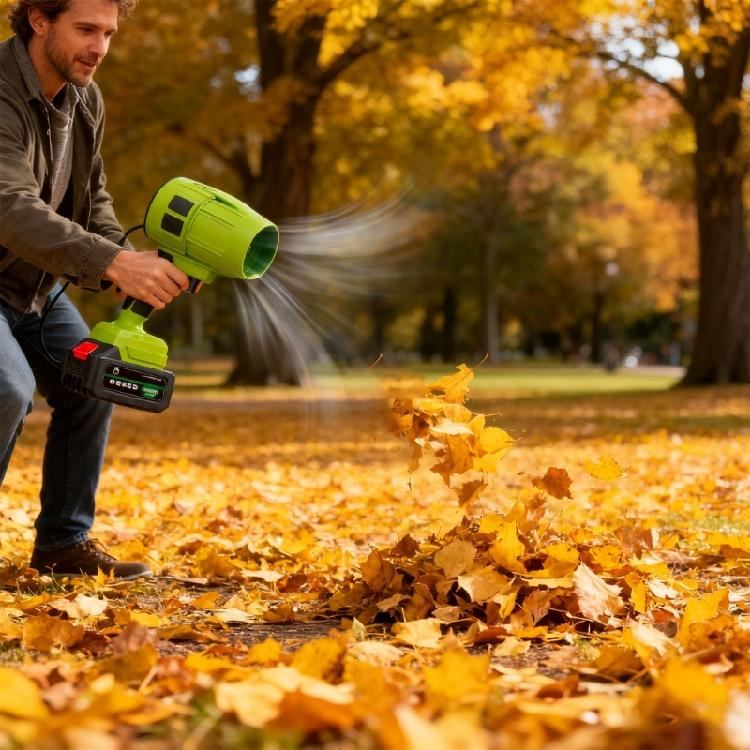 Powerful Cordless Blower 110V Speed Handheld Device For Quick Leaf Removal Lightweight Ergonomic Design With Included
