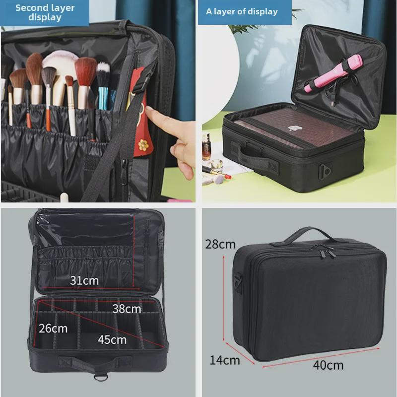 Вместительная многослойная косметичка-органайзер