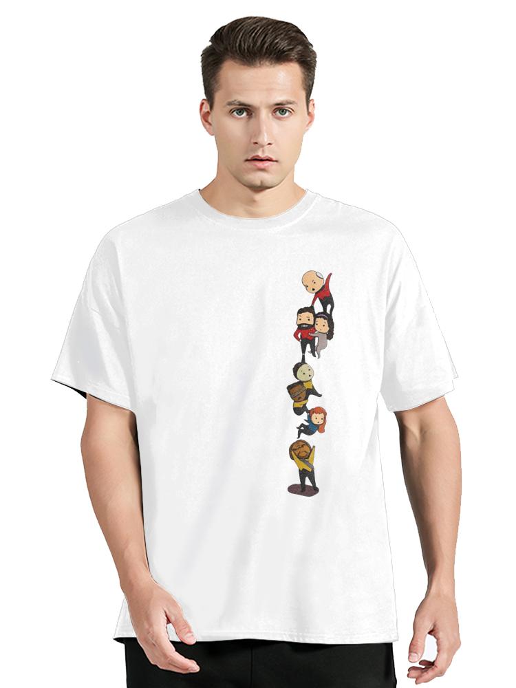 Забавная футболка с графическим принтом в стиле чиби экипажа TNG, мерч, винтажная футболка из 100% хлопка, футболка Star Treks The Next Generation