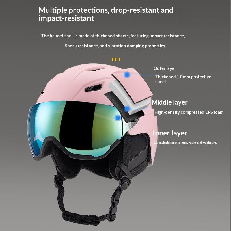 New Ski Helmet Outdoor Sports unisex Ski Equipment Breathable, Warm, and Fall proof Safety Helmet