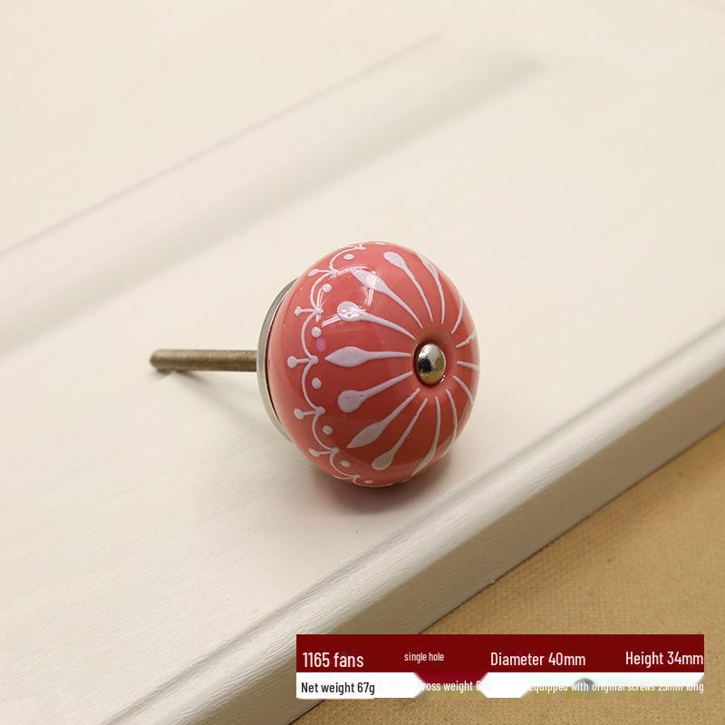 Китайская пасторальная керамическая круглая ручка, расписанная вручную, для тумбочек или ящиков