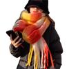 Рождественское клетчатое одеяло Зимнее Осеннее Теплый шарф Большой накидка-шаль Кисточки