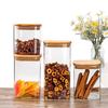 Square Glass Jar with Lid Grain Canister Sealed Kitchen Food Storage Loose Tea Coffee Bean  Glass Spice Jars Storage Accessory