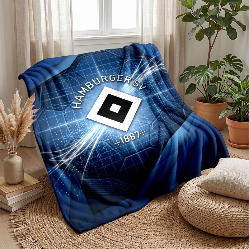 Hamburger SV Football Print Flannel Blanket, Soft Warm Lightweight Throw Blanket for Sofa Bed Camping