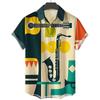 Men's Hawaiian Shirts For Men Casual Musical Instruments 3D Printed Shirts Loose Short-sleeve Beach Blouses Tops Camicias Homme