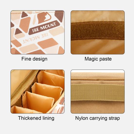 Сумка для хранения фонарей для кемпинга на открытом воздухе, большая вместимость, съемные отсеки, переносная ручка, многофункциональная