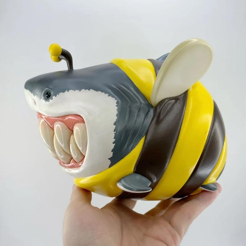 Spoof Shark Resin Ornament Resin Animal Statue Ornament Shark Bee Ornament Science Fiction Fans